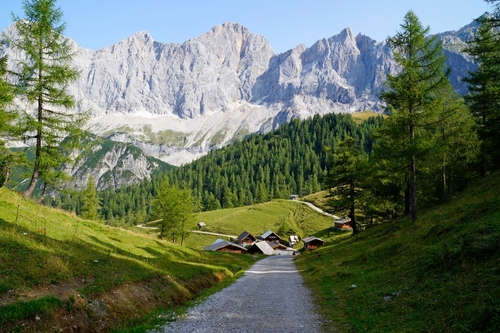 A beautiful alpine village Neustatt valley in the Schladming-Dachstein region in Austria