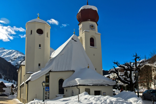 Parish church at the village of St. Anton am Arlberg, Tyrol, Austria