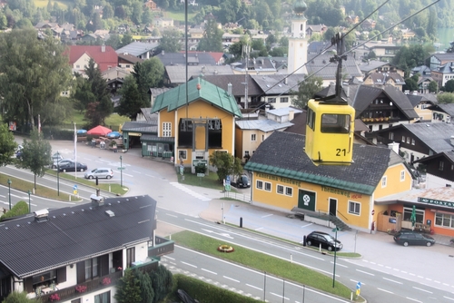 A view of St. Gilgen village from the nearby cable car, Salzkammergut, Austria