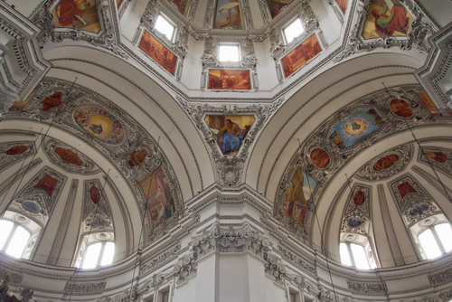 Interior view of St Peter's Abbey, a Benedictine monastery, considered one of the oldest monasteries in the German-speaking area, Salzburg, Austria