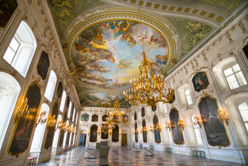 Beautiful interior view of Hofburg Imperial Palace (Kaiserliche Hofburg) in Inssbruck, Tirol, Austria