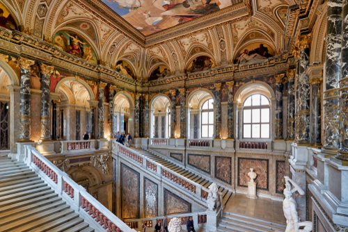 Interior view of the Kunsthistorisches museum (The Fine Arts Museum) in Vienna, Austria