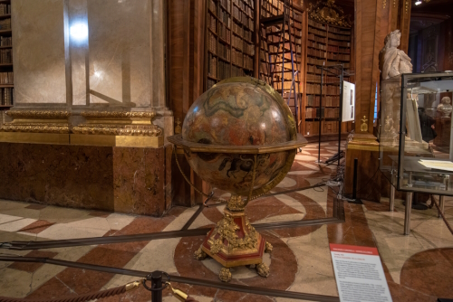 Interior of the Austrian National Library located in the Neue Burg Wing of the Hofburg palace. State Hall or the Prunksaal, Vienna, Austria