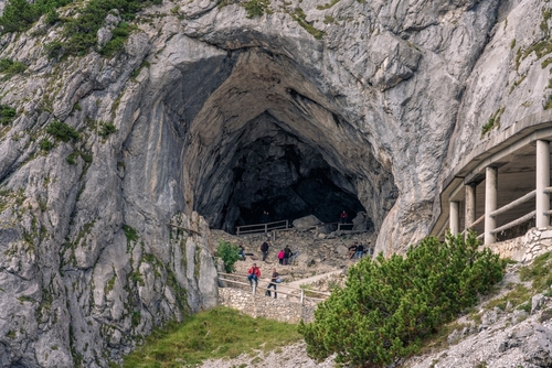 Eisriesenwelt the worlds largest ice cave entrance in Werfen, Austria