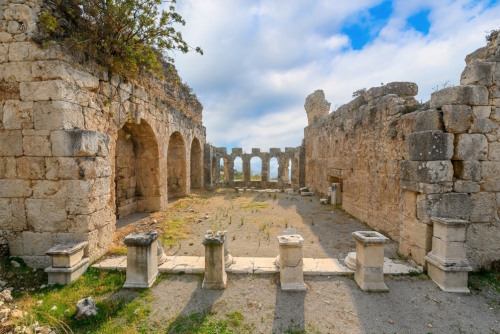 Tlos ruins and tombs, an ancient Lycian city near the town of Fethiye, Antalya, Turkey