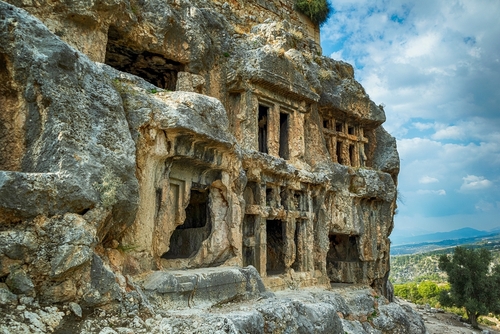 Tlos ruins and tombs, an ancient Lycian city near the town of Fethiye, Antalya, Turkey
