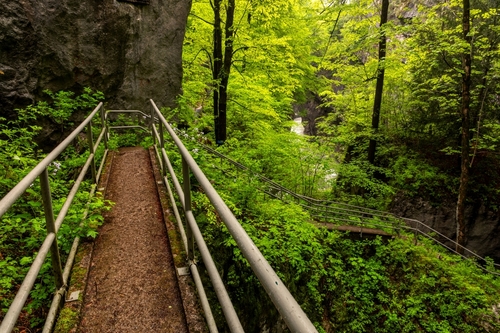 Beautiful pathways and views at the Salzachklamm gorge near Golling, Salzburg, Austria