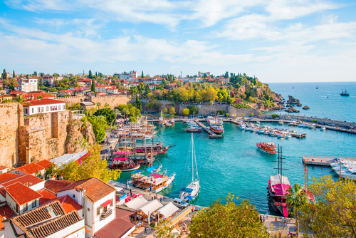 Old town (Kaleici) harbor in Antalya, Turkey