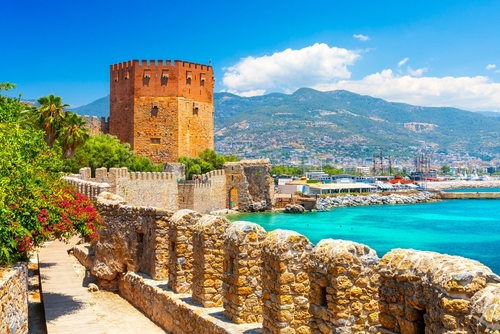 The harbor of Alanya on a beautiful summer day in Turkey
