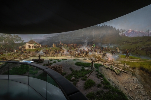 Panoramic painting of the third Battle of Bergisel at Tyrol Panorama Museum, Innsbruck, Tirol, Austria