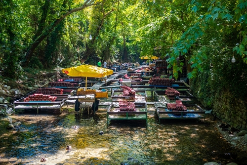 Tropic restaurants on the river, Ulupinar, Antalya, Turkey