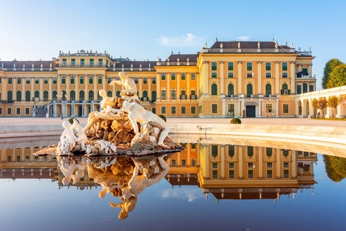 Statue in front of the Schonbrunn palace in Vienna, Austria