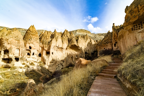 Fairy Chimneys in Zelve Valley in the Zelve Open Air Museum in Goreme, Cappadocia, Turkey