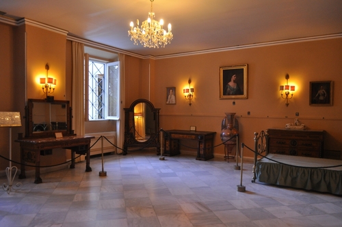 An interior view of a decorated room in Achilleion palace of Empress of Austria Elisabeth of Bavaria, in Gastouri on Corfu Island, Greece