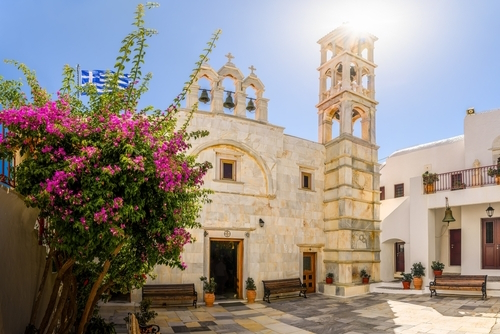 Monastery of Panagia Tourliani in Ano Mera village, Mykonos island, Cyclades Islands, Greece