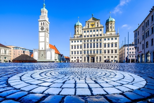 Famous old town of Augsburg on the Romantic Road, Bavaria, Germany