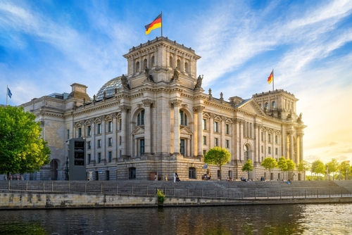 The famous reichstag building in Berlin, Germany