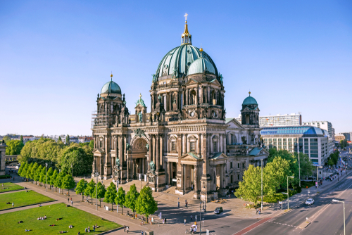 Aerial view of Berlin Cathedral (Berliner Dom) in Berlin, Germany