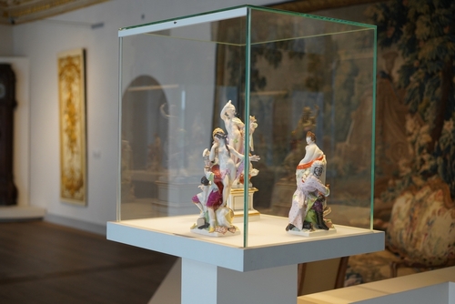 Sculptural groups designed by Wilhelm Christian Meyer in the Museum of Decorative Arts in Köpenick Palace in Berlin, Germany