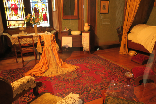 Interior view of the Romantik-Schloss Burg Rheinstein Castle in Rhineland-Palatinate, Germany