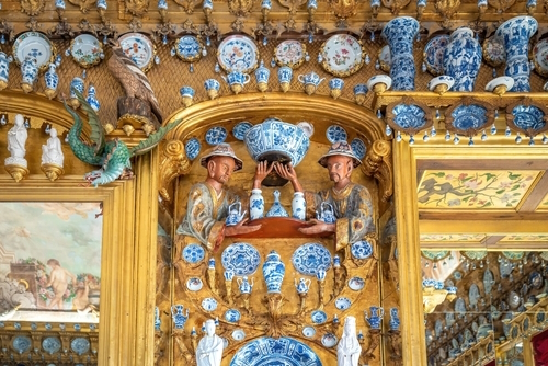 View of a Porcelain Cabinet at Charlottenburg Palace in Berlin, Germany