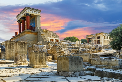Knossos Palace, is the largest Bronze Age archaeological site on the Island of Crete and the ceremonial and political centre of the Minoan civilization and culture, Greece
