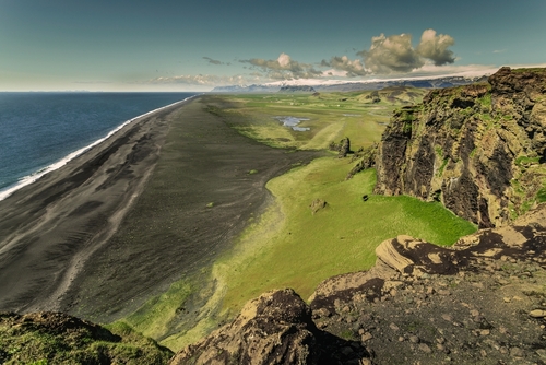 Beautiful Dyrhólaey viewpoint of a desert beach, Landmannalaugar Reservation, Iceland