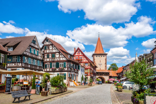 View of the main street in the city of Gengenbach in the Black Forest, Germany