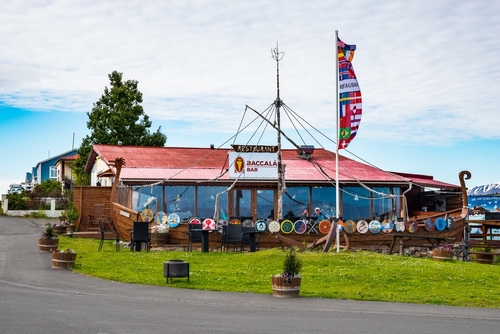 Baccala Bar restaurant in village of Hauganes in Eyjafjordur in North Iceland