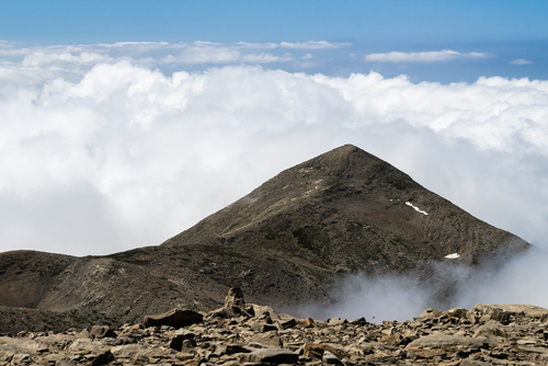 View of the summit of mount Psiloritis near Rethymno, Island of Crete, Greece