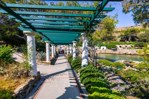 The beautiful buildings at Kalithea Springs constructed in the 1930s, Rhodes Island, Greece