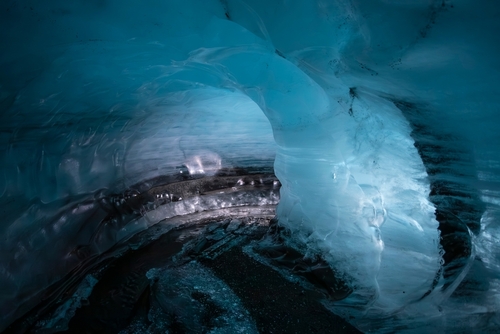 Tour at Katla Glacier in winter into the ice caves in Iceland