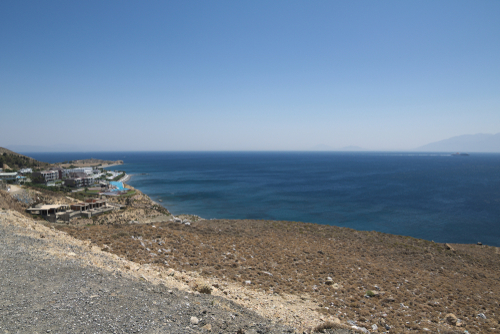 View of the beach near Agios Fokas on the Island of Kos, Dodecanse Islands, Greece