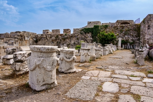 View of Nerantzia Castle, Kos Town, Kos Island, Dodecanese Islands, Greece