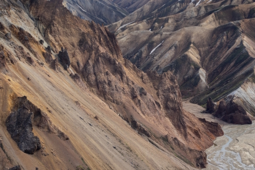Colorful landscape in the Landmannalaugar area within the Fjallabak Nature Reserve, Central Highlands of Iceland