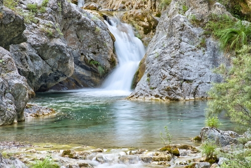 A beautiful hike through the Enipeas Gorge in Olympus National Park, near Litochoro, Thessaly, Greece