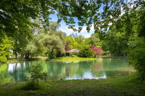 English Garden (Englischer Garten) in Munich, Bavaria, Germany