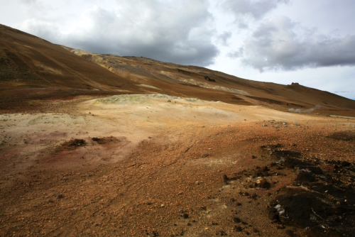 Stunning colored landscape in Namaskaro, Iceland