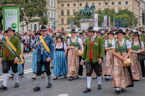 Costume and Riflemen's Procession for the Oktoberfest, Munich, Bavaria, Germany