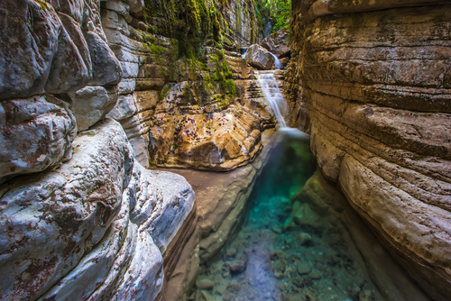 Papingo Rock Pools are many beautiful ponds formed by the river that appear as small natural pools along the course of the water that flows in a small gorge near Papingo, Zagori, Epirus, Greece