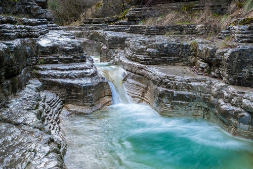 Papingo Rock Pools are many beautiful ponds formed by the river that appear as small natural pools along the course of the water that flows in a small gorge near Papingo, Zagori, Epirus, Greece