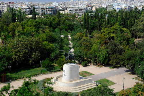 View of Pedion Areos which is one of the largest public parks Athens, Attica, Greece
