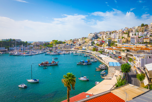 View of Mikrolimano harbour and yacht marina in Piraeus near Athens, Attica, Greece