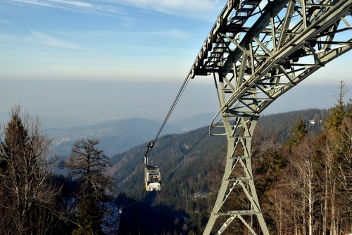Cable car to the Schauinsland near Freiburg im Breisgau city, Baden-Wuerttemberg state, The Black Forest, Germany