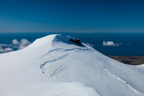 View from the top of the Snæfellsjökull glacier, Snæfellsnes, Iceland