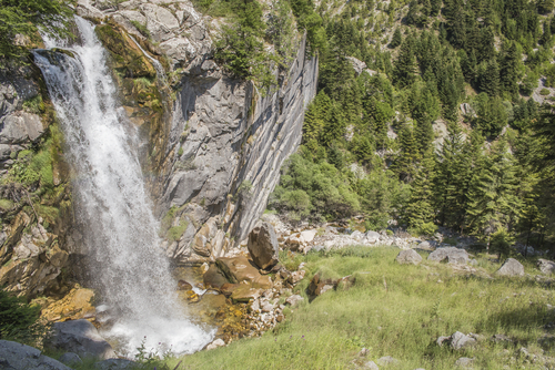 View of the Souda waterfalls at the Tzoumerka mountains in Epirus, Greece