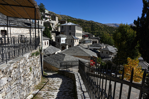 View of the traditional village of Syrrako at the Tzoumerka mountains in Epirus, Greece