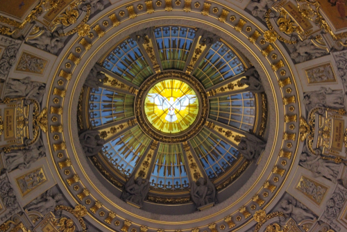 Interior view of the dome at the Berliner dom (The Berlin Cathedral), Berlin, Germany