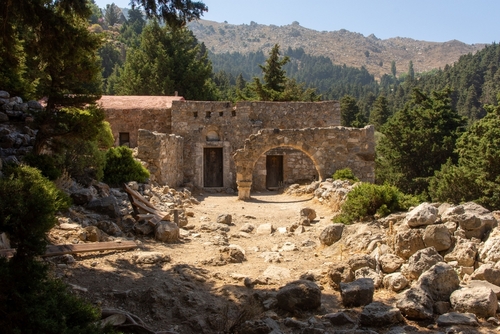 The ruins of the Byzantine Castle of Pyli, Island of Kos, Dodecanse Islands, Greece
