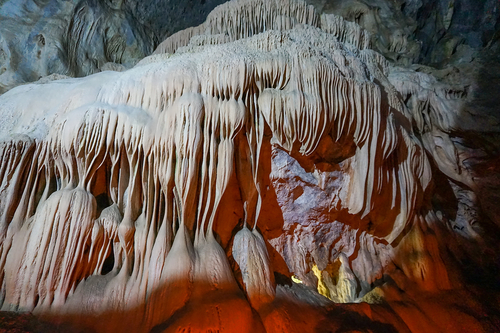 The Cave of the Lakes is located near the village Kastria in the Achaea region near Kalavryta, the Peloponnese, Greece. The cave is an old subterranean river consisting of three levels